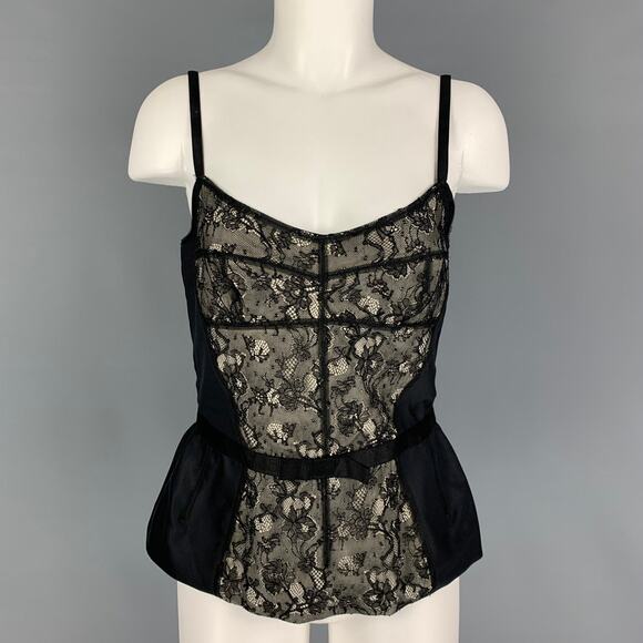 D&G by DOLCE & GABBANA Size 8 Black White Polyamide Blend Bustier Dress Top - Picture 1 of 5